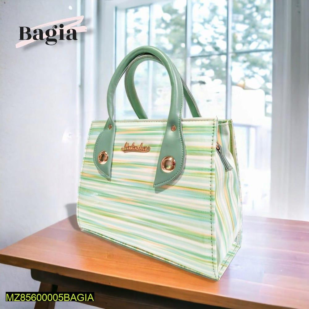 Women's patent printed top hand bag